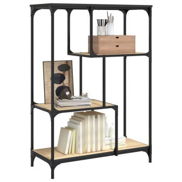 vidaXL Βιβλιοθήκη Sonoma Δρυς 81x36x115cm Επεξεργ. Ξύλο / Ατσάλι 1 τεμ.