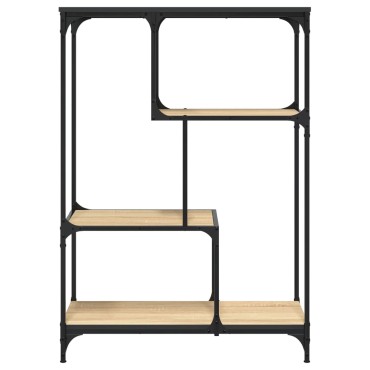 vidaXL Βιβλιοθήκη Sonoma Δρυς 81x36x115cm Επεξεργ. Ξύλο / Ατσάλι 1 τεμ.