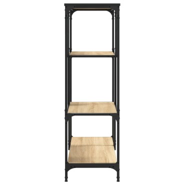 vidaXL Βιβλιοθήκη Sonoma Δρυς 81x36x115cm Επεξεργ. Ξύλο / Ατσάλι 1 τεμ.