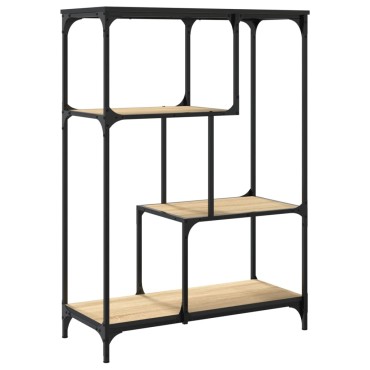 vidaXL Βιβλιοθήκη Sonoma Δρυς 81x36x115cm Επεξεργ. Ξύλο / Ατσάλι 1 τεμ.