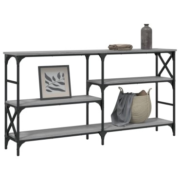 vidaXL Τραπέζι Κονσόλα Γκρι Sonoma 150x29x76,5cm Επεξεργ. Ξύλο 1 τεμ.