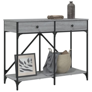 vidaXL Τραπέζι Κονσόλα Γκρι Sonoma 100x39x78,5cm Επεξεργασμένο Ξύλο 1 τεμ.