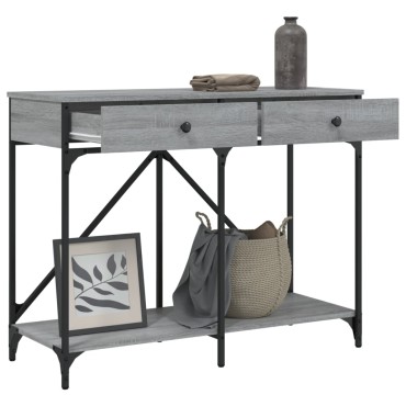 vidaXL Τραπέζι Κονσόλα Γκρι Sonoma 100x39x78,5cm Επεξεργασμένο Ξύλο 1 τεμ.