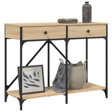 vidaXL Τραπέζι Κονσόλα Sonoma Δρυς 100x39x78,5cm Επεξεργασμένο Ξύλο 1 τεμ.