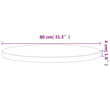 vidaXL Επιφάνεια Τραπεζιού Στρογγυλή 70x4cm Μασίφ Ξύλο Οξιάς 1 τεμ.