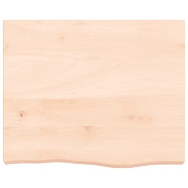 vidaXL Ράφι Τοίχου 60x50x(2-6)cm από Ακατέργαστο Μασίφ Ξύλο Δρυός 1 τεμ.
