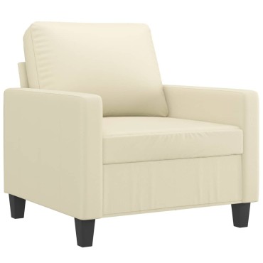 vidaXL Πολυθρόνα Κρεμ Συνθετικό δέρμα 78x77x80cm 1 τεμ. Γωνιακός