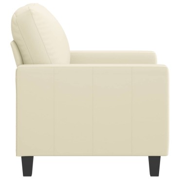 vidaXL Πολυθρόνα Κρεμ Συνθετικό δέρμα 78x77x80cm 1 τεμ. Γωνιακός