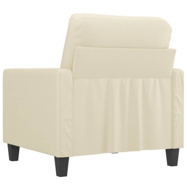 vidaXL Πολυθρόνα Κρεμ Συνθετικό δέρμα 78x77x80cm 1 τεμ. Γωνιακός