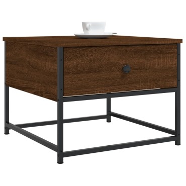 vidaXL Τραπεζάκι Σαλονιού Καφέ Δρυς 51x51x40cm Επεξεργασμένο Ξύλο 1 τεμ.