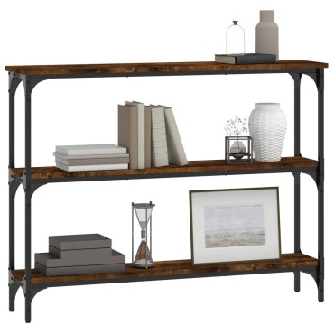 vidaXL Τραπέζι Κονσόλα Καπνιστή Δρυς 100x22,5x75cm Επεξεργ. Ξύλο 1 τεμ.