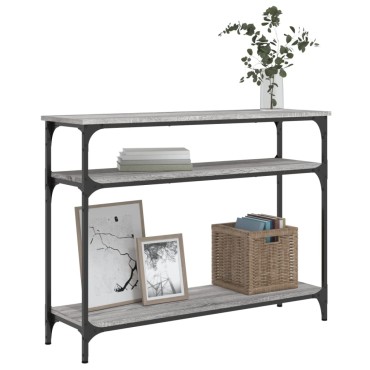 vidaXL Τραπέζι Κονσόλα Γκρι Sonoma 100x29x75cm Επεξεργασμένο Ξύλο 1 τεμ.