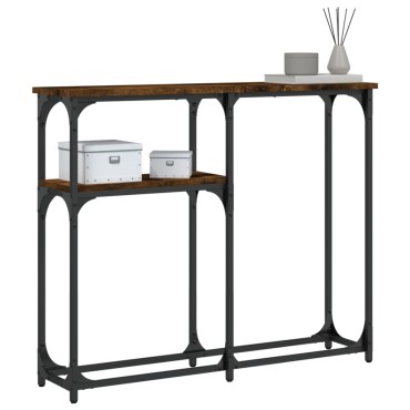 vidaXL Τραπέζι Κονσόλα Καπνιστή Δρυς 90x22,5x75cm Επεξεργ. Ξύλο 1 τεμ.