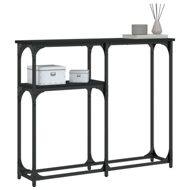 vidaXL Τραπέζι Κονσόλα Μαύρο 90x22,5x75cm από Επεξεργ. Ξύλο 1 τεμ.