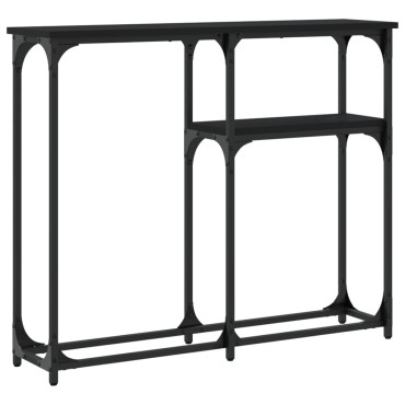 vidaXL Τραπέζι Κονσόλα Μαύρο 90x22,5x75cm από Επεξεργ. Ξύλο 1 τεμ.