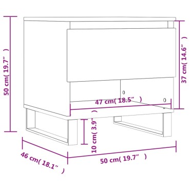 vidaXL Τραπέζι Σαλονιού Καφέ Δρυς 50x46x50cm Επεξεργασμένο Ξύλο 1 τεμ.