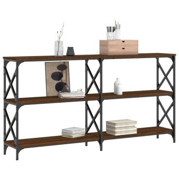 vidaXL Τραπέζι Κονσόλα Καφέ Δρυς 156x28x80,5cm Επεξεργασμένο Ξύλο 1 τεμ.