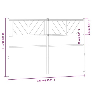 vidaXL Κεφαλάρι Μαύρο Μεταλλικό 142x3x90cm 1 τεμ.