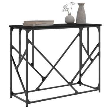 vidaXL Τραπέζι Κονσόλα Μαύρο 100x40x80cm Επεξεργασμένο Ξύλο 1 τεμ.