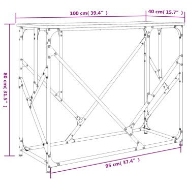 vidaXL Τραπέζι Κονσόλα Μαύρο 100x40x80cm Επεξεργασμένο Ξύλο 1 τεμ.