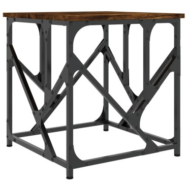 vidaXL Τραπεζάκι Σαλονιού Καπνιστή Δρυς 45x45x47,5cm Επεξεργ. Ξύλο 1 τεμ.