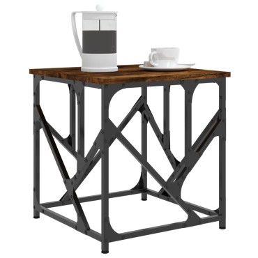vidaXL Τραπεζάκι Σαλονιού Καπνιστή Δρυς 45x45x47,5cm Επεξεργ. Ξύλο 1 τεμ.