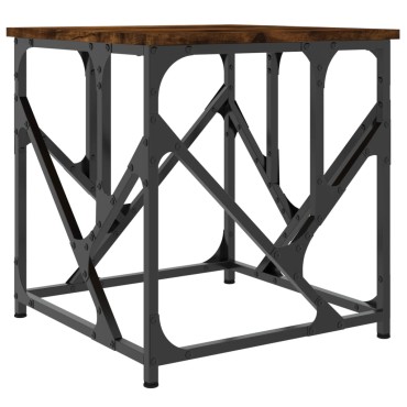 vidaXL Τραπεζάκι Σαλονιού Καπνιστή Δρυς 45x45x47,5cm Επεξεργ. Ξύλο 1 τεμ.