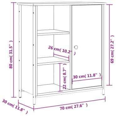 vidaXL Ντουλάπι Καπνιστή Δρυς 70x30x80cm από Επεξεργ. Ξύλο 1 τεμ.