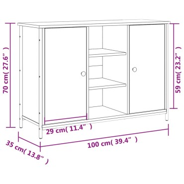 vidaXL Ραφιέρα Καφέ Δρυς 100x35x70cm από Επεξεργασμένο Ξύλο 1 τεμ.