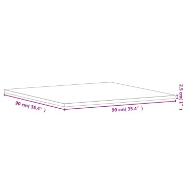 vidaXL Επιφάνεια Τραπεζιού Τετράγωνη 90x90x2,5cm Μασίφ Ξύλο Οξιάς 1 τεμ.