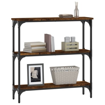 vidaXL Τραπέζι Κονσόλα Καπνιστή Δρυς 75x22,5x75cm Επεξεργ. Ξύλο 1 τεμ.
