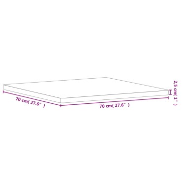 vidaXL Επιφάνεια Τραπεζιού Τετράγωνη 70x70x2,5cm Μασίφ Ξύλο Οξιάς 1 τεμ.