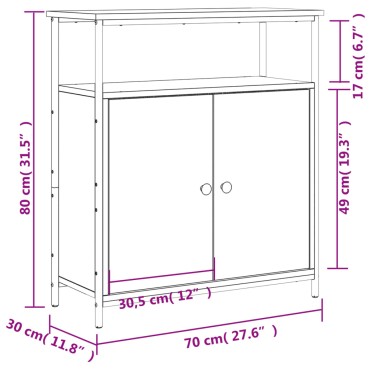 vidaXL Ντουλάπι Καπνιστή Δρυς 70x30x80cm από Επεξεργ. Ξύλο 1 τεμ.