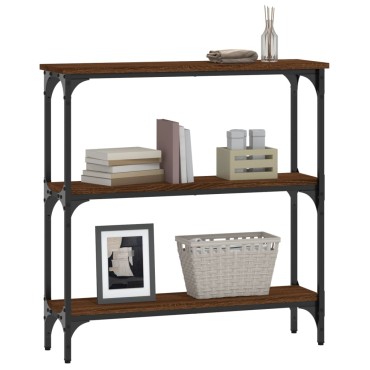 vidaXL Τραπέζι Κονσόλα Καφέ Δρυς 75x22,5x75cm Επεξεργασμένο Ξύλο 1 τεμ.