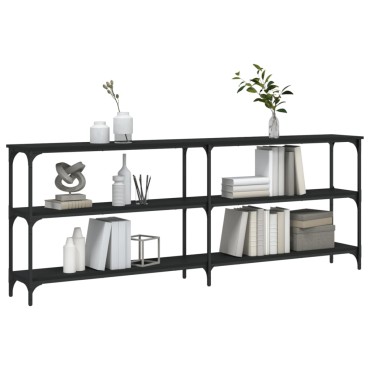 vidaXL Τραπέζι Κονσόλα Μαύρο 200x29x75cm Επεξεργασμένο Ξύλο 1 τεμ.
