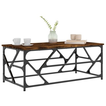 vidaXL Τραπεζάκι Σαλονιού Καπνιστή Δρυς 100x50x40cm Επεξεργ. Ξύλο 1 τεμ.