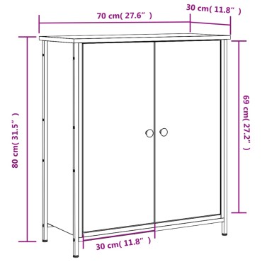 vidaXL Ντουλάπι Sonoma Δρυς 70x30x80cm Επεξεργασμένο Ξύλο 1 τεμ.