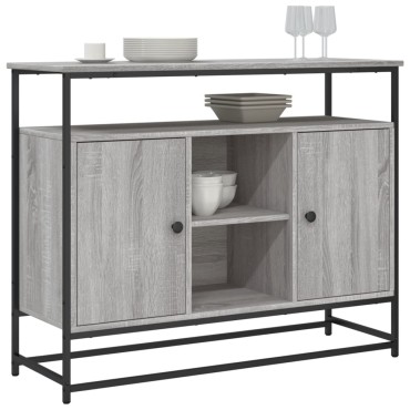 vidaXL Μπουφές Γκρι Sonoma 100x35x80cm από Επεξεργασμένο Ξύλο 1 τεμ.