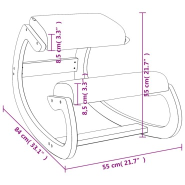 vidaXL Καρέκλα Γονάτων Κρεμ 55x84x55cm από Κόντρα Πλακέ Σημύδας 1 τεμ.