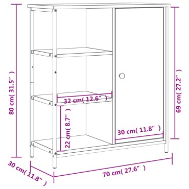 vidaXL Ντουλάπι Sonoma Δρυς 70x30x80cm Επεξεργασμένο Ξύλο 1 τεμ.