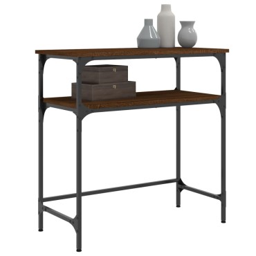 vidaXL Τραπέζι Κονσόλα Καφέ Δρυς 75x35,5x75cm Επεξεργασμένο Ξύλο 1 τεμ.