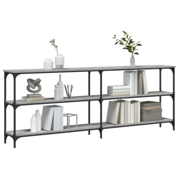 vidaXL Τραπέζι Κονσόλα Γκρι Sonoma 200x29x75cm Επεξεργασμένο Ξύλο 1 τεμ.