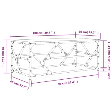vidaXL Τραπεζάκι Σαλονιού Sonoma Δρυς 100x50x40cm Επεξεργασμένο Ξύλο 1 τεμ.