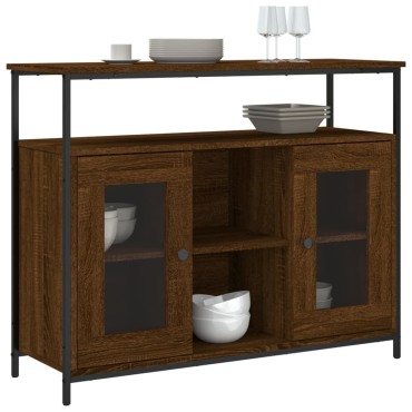 vidaXL Συρταριέρα Καφέ Δρυς 100x35x80cm από Επεξεργασμένο Ξύλο 1 τεμ.