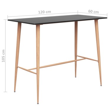 vidaXL Σετ Επίπλων Μπαρ 7 τεμ. Μαύρο 120x60x105cm