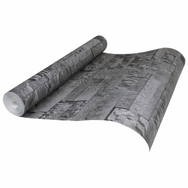vidaXL Ταπετσαρία 3D με Σχέδιο Πέτρας Μαύρη 10x0,53μ Non-woven