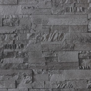 vidaXL Ταπετσαρία 3D με Σχέδιο Πέτρας Μαύρη 10x0,53μ Non-woven