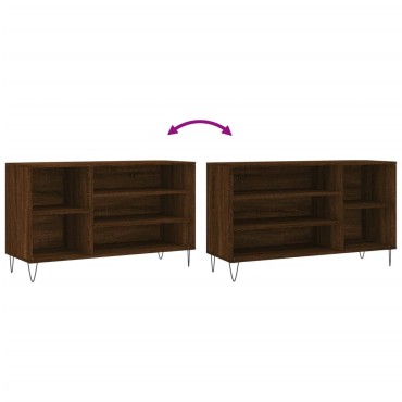 vidaXL Παπουτσοθήκη Καφέ Δρυς 102x36x60cm από Επεξεργασμένο Ξύλο
