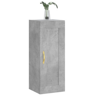 vidaXL Ντουλάπι Τοίχου Γκρι Σκυροδέματος 34,5x34x90cm Επεξεργ. Ξύλο 1 τεμ.
