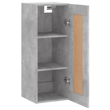 vidaXL Ντουλάπι Τοίχου Γκρι Σκυροδέματος 34,5x34x90cm Επεξεργ. Ξύλο 1 τεμ.